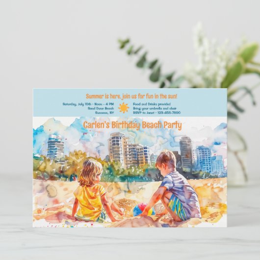 Beach Birthday Party 招待状 (スタンド正面)