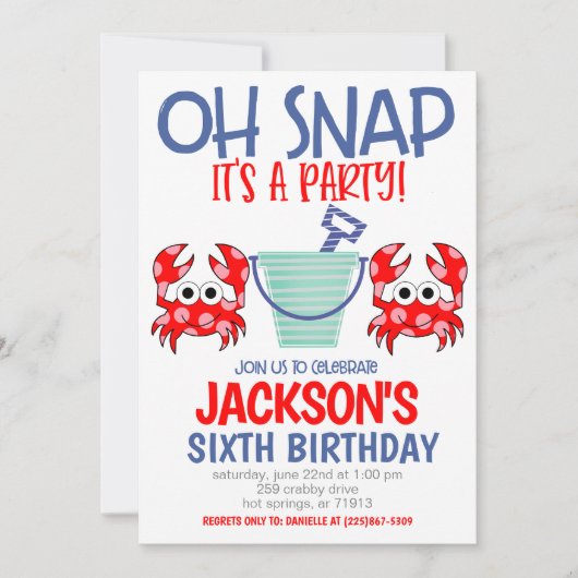 Beach Birthday Party Invitation 招待状 (正面)