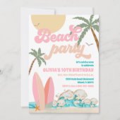 Beach Birthday Party Invitation 招待状 (正面)