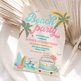 Beach Birthday Party Invitation 招待状