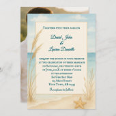 Beach Bliss Photo Wedding Invitation 招待状 (正面/裏面)