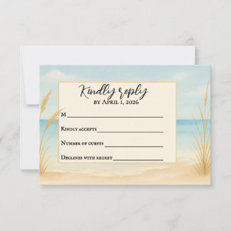 Beach Bliss Traditional RSVP Card サンキューカード