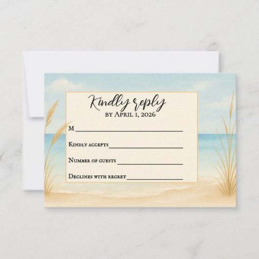 Beach Bliss Traditional RSVP Card サンキューカード (正面)