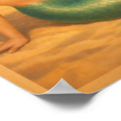 Beach Blonde Pin-Up Mermaid Retro Coastal Life Art ポスター (角)