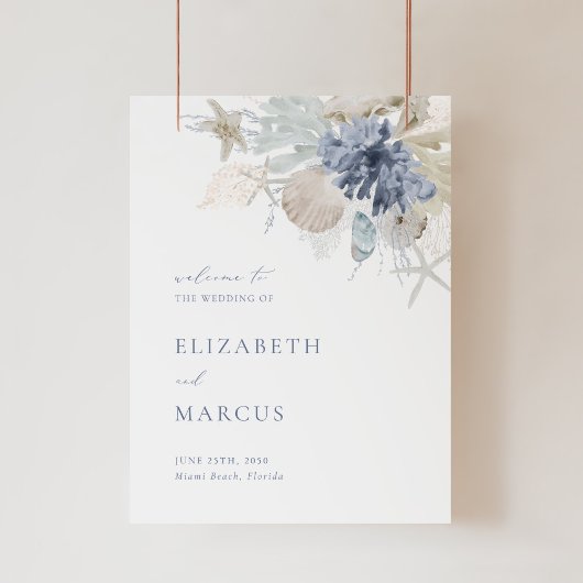 Beach Blue Acrylic Wedding Welcome Sign アクリルサイン