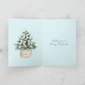 Beach Blue Coastal Surf Board Christmas   カード (内部)