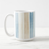 Beach Blue Cream Stripes コーヒーマグカップ (左)