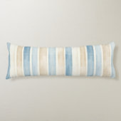 Beach Blue Cream Stripes ボディピロー (正面)