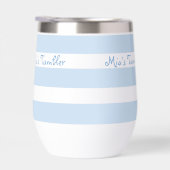 Beach Blue Strp PERSONALIZED Insulated Tumbler Cup (右面)
