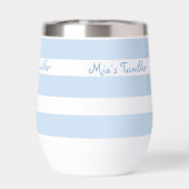 Beach Blue Strp PERSONALIZED Insulated Tumbler Cup (背面)