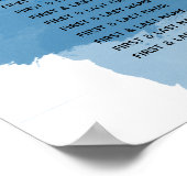 Beach Blue Watercolor Wedding Seating Chart ポスター (角)