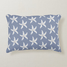 Beach Blue White Starfish アクセントクッション