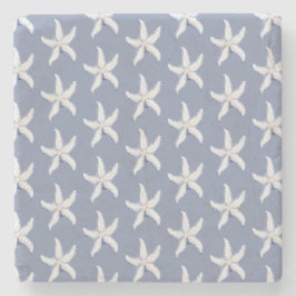 Beach Blue White Starfish ストーンコースター