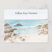 Beach Boat Ocean View  ポストカード (正面)