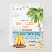 Beach bonfire party theme invitation 招待状 (正面)