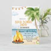 Beach bonfire party theme invitation 招待状 (スタンド正面)