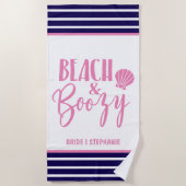 Beach & Boozy Personalized Bride ビーチタオル (正面)