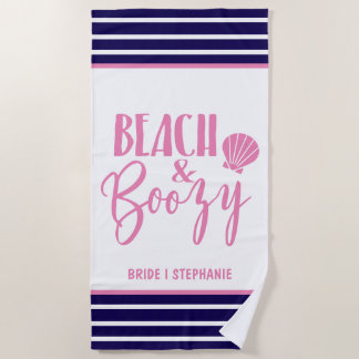 Beach & Boozy Personalized Bride ビーチタオル
