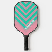 Beach Breeze Nostalgic Vintage Chevron Fade 名前入り ピックルボールラケット (正面)