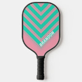 Beach Breeze Nostalgic Vintage Chevron Fade 名前入り ピックルボールラケット (裏面)