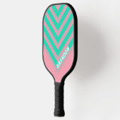 Beach Breeze Nostalgic Vintage Chevron Fade 名前入り ピックルボールラケット (左)