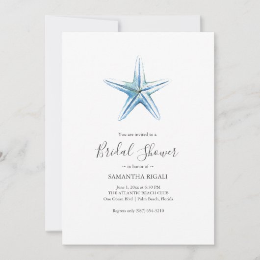 Beach Bridal Shower Invitations (正面)