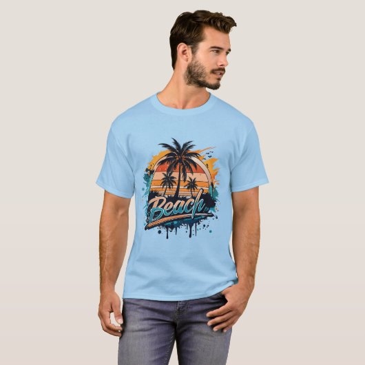 “Beach” Bright Splash  Tシャツ (正面フル)