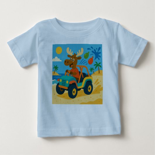 Beach Buggy Blaster – Action-Packed Summer KidsTee ベビーTシャツ (正面)