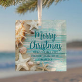 Beach Busines Seashells Custom Christmas Gift ガラスオーナメント