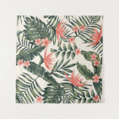 Beach cheerful seamless pattern wallpaper of tropi タペストリー (正面(横))