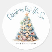 Beach Christmas ラウンドシール (正面)