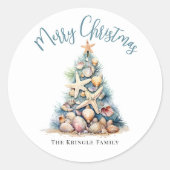 Beach Christmas ラウンドシール (正面)