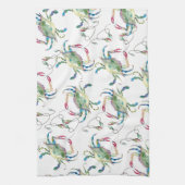 Beach Christmas Blue Crab キッチンタオル (縦)