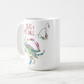 Beach Christmas Crab Coffee Mugs コーヒーマグカップ (正面左)