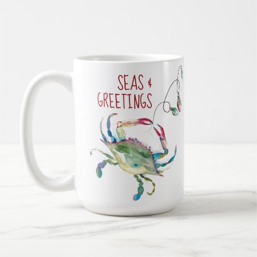 Beach Christmas Crab Coffee Mugs コーヒーマグカップ (左)