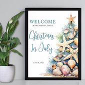 Beach Christmas Is July Welcome Sign ポスター