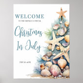 Beach Christmas Is July Welcome Sign ポスター (正面)