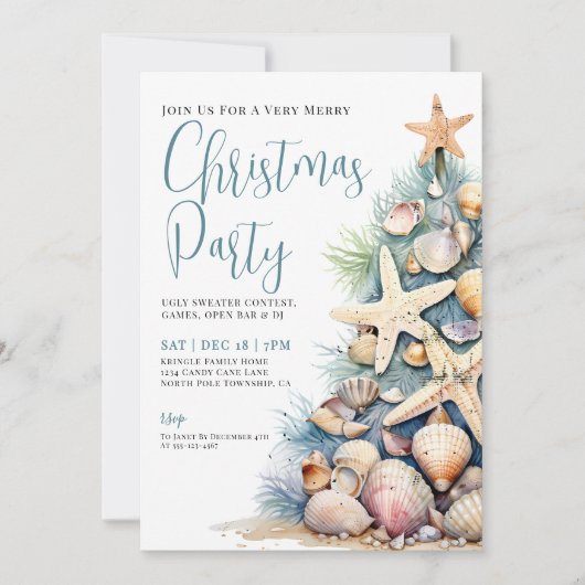 Beach Christmas Party 招待状 (正面)