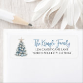 Beach Christmas Tree Return Address ラベル (インサイチュ)