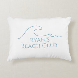 Beach Club Stripe Cabana Custom Name アクセントクッション