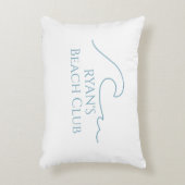 Beach Club Stripe Cabana Custom Name アクセントクッション (正面(垂直))