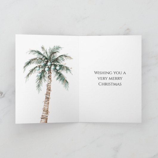 Beach Coast Blond Woman Christmas カード (内部)