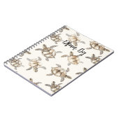 Beach Coast Ocean Sea Turtles ノートブック (左側)