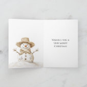 Beach Coast Snowman Christmas カード (内部)