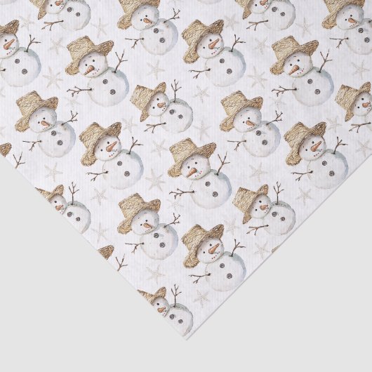 Beach Coast Snowman Christmas 薄葉紙 (詳細)