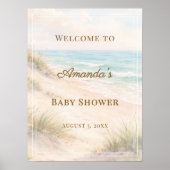 Beach coastal Baby Shower Welcome ポスター (正面)