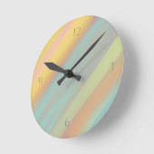 Beach Coastal Blue Green Yellow Colorful  ラウンド壁時計 (傾斜)