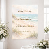Beach coastal Bridal Shower welcome ポスター