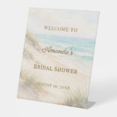 Beach coastal Bridal Shower welcome 台座サイン (正面)
