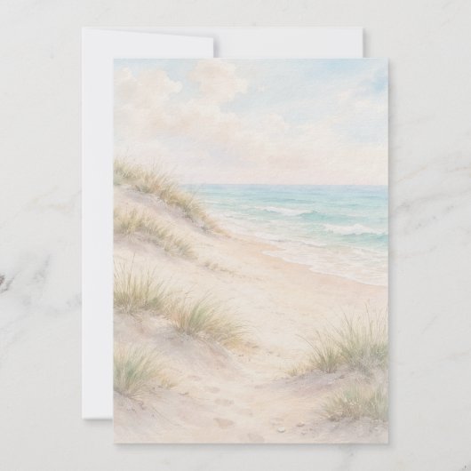 Beach coastal luxury wedding 招待状 (裏面)